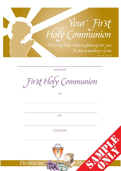 Communion Certificate Ref C30